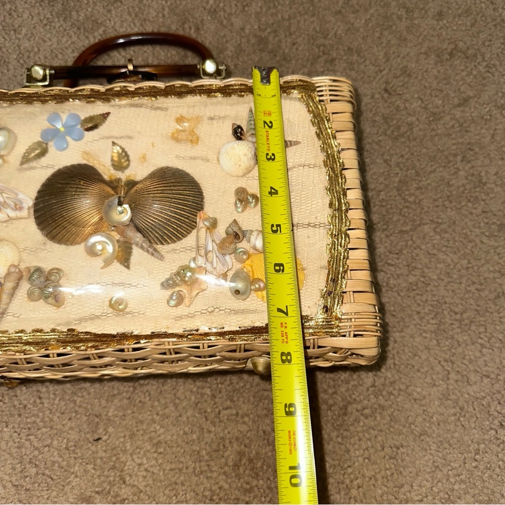 ☀️🐚BOGO 1/2 🐚VTG 1950's Wicker Purse Lucite Handles VLV - Picture 4 of 16